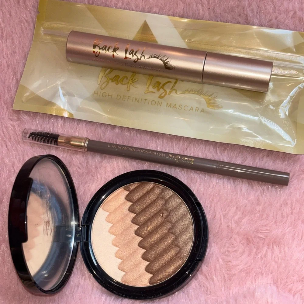 Belle Beauty Chevron Eyeshadow Pallete and Brow Pen and Mascara